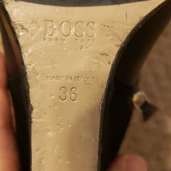 -Hugo Boss made in Italy wedge leather Ladies booties size 36 US6 - Picture 5 of 11